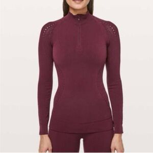 Women's Burgundy Long Sleeve Top